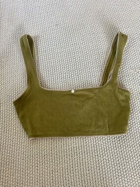 Forever 21 Olive Green Square Neck Crop Tank
